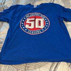 Philadelphia 76ers 50 Seasons Blue T-Shirt